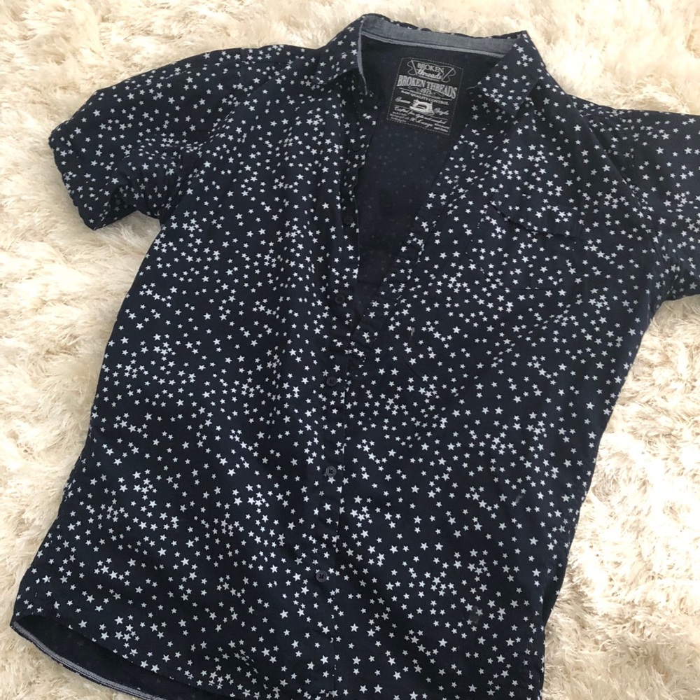 Men’s star casual button up shirt